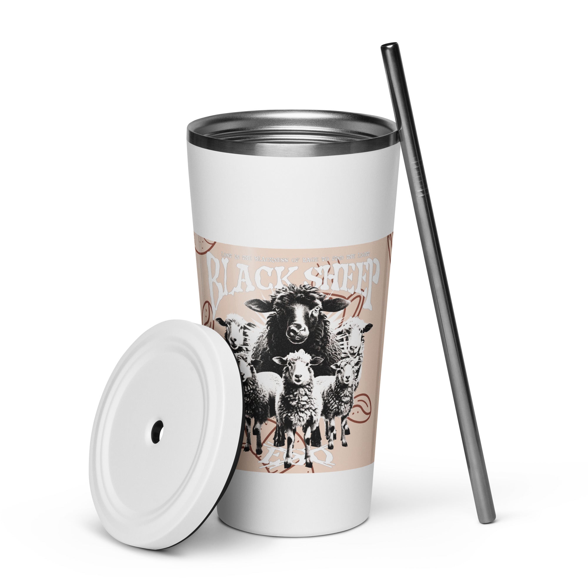 Sportie World x Black Sheep Insulated tumbler with a straw